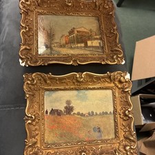 Antique Prints Landscape Marco Cortinelli Made In England Monet x2