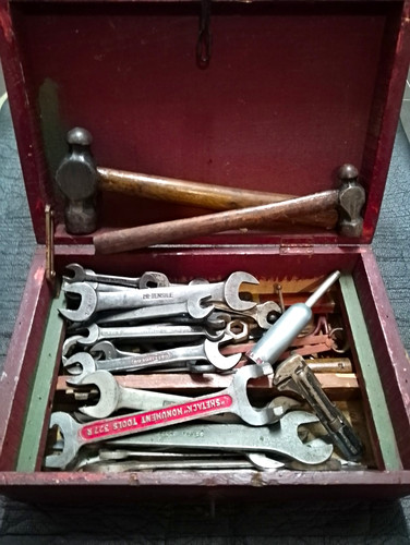 Vintage wooden toolbox - vintage,