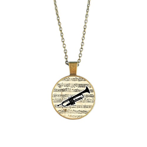 Trumpet necklace music lover - necklace,