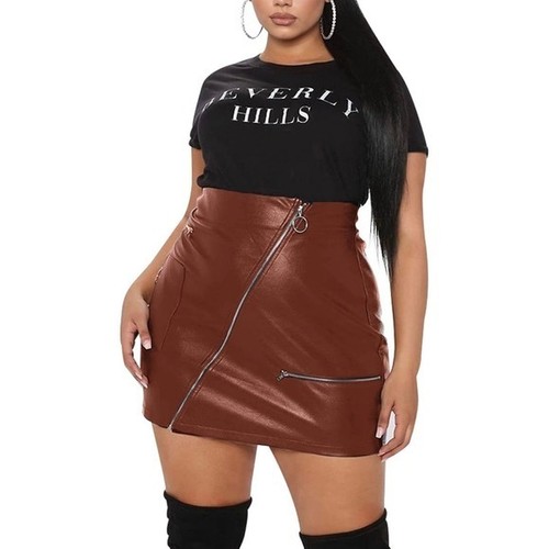 Cognac faux leather moto - cognac,