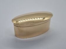 Vintage 9ct Yellow Gold Pill Box / Snuff Box Oval Box - Hallmarked