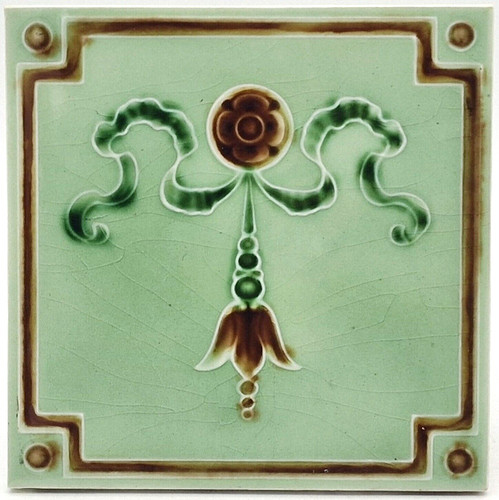 Antique fireplace tile - antique,