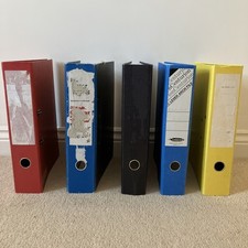 5 x Foolscap Lever Arch Files , Folders - Working Order , Used , Good Condition