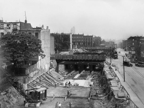 High angle view showing