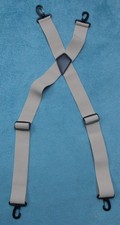 Tan or Dark Blue ~ Trouser Braces ~ Elastic X Back ~ Extra Wide ~Secure Clips On