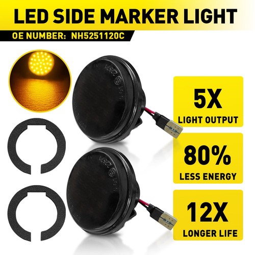 Smoked lens amber led side - 2x,