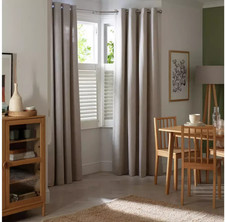 Eyelet curtains pair linen - eyelet,