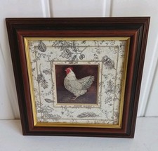 Framed Print of Rooster Toile de Jouy by Kathryn White Camelot Pictures CH
