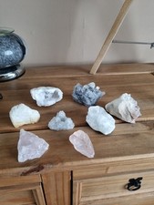 8 Mixed Raw Crystals – 1046g Bundle | Quartz, Rose Quartz, Geodes & More