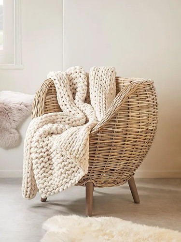 Chunky knit throw - knit, soft