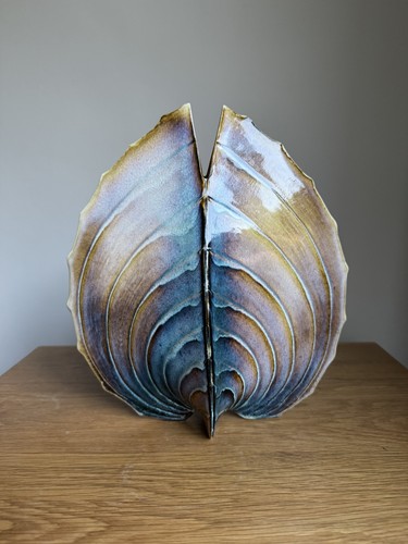 Glazed shell vase - shell,