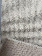 Wool Loop Stair Carpet. 2 Pieces 320cm X 100cm. 640cm Total. Modern cream Rib