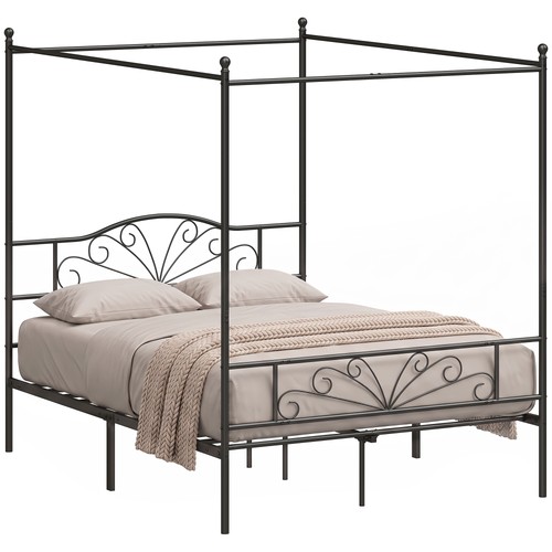 Homcom canopy bed frame - bed, king