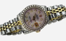 Rolex 69173 Steel And Gold Custom Diamond Dial And Bezel