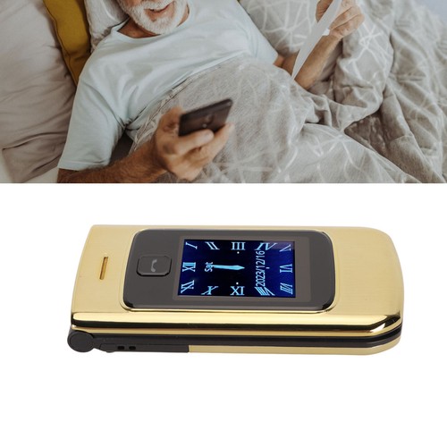 Gold senior flip phone - gold,