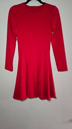 Red long sleeve skater - red,