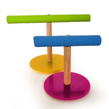 Pet Bird Parrot Cage Training Stand Budgie Parakeet Toy Wooden  Station Frame