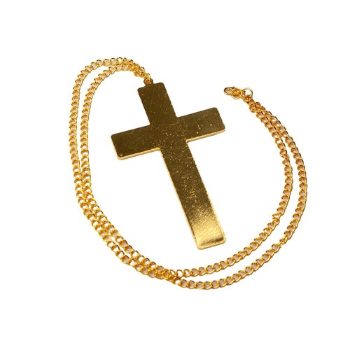 Gold cross necklace metal - cross,