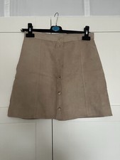 Safari Button front faux suede skirt size 10