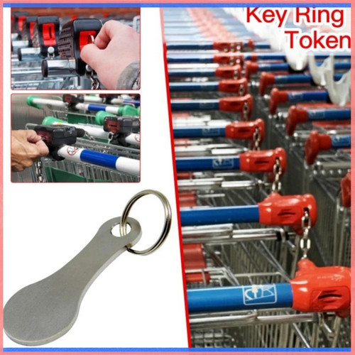 Trolley coin keyring reusable - trolley,