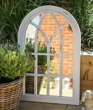 ExLarge Rustic White Window Style Arch Wall Mirror Garden Vintage Outdoor62x92cm