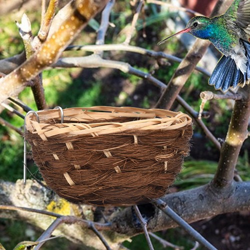 Bamboo woven bird nest hanging - woven,