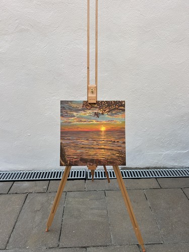 Sunset seascape original oil - sunset,