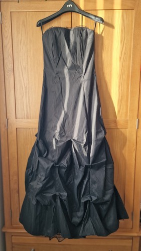 Black strapless draped ball