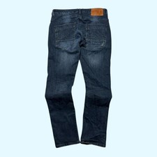 Police 883 Jeans Slim Fit Straight Leg Men's Blue Embroidered Denim 34x30