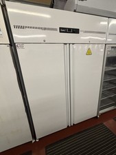 Lec Double White Door Display Fridge On Wheels B-Grade