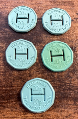 Plastic bus tokens - bus,