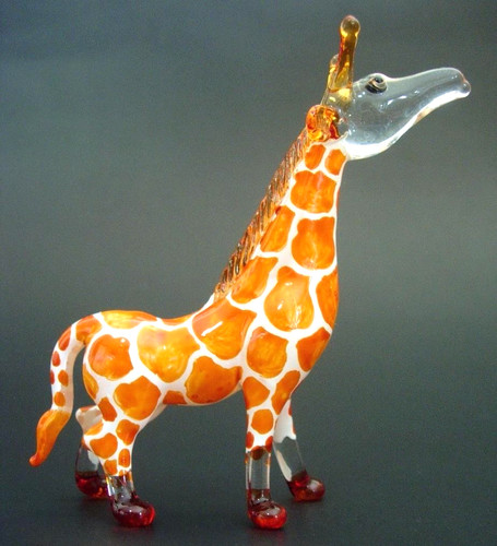 Glossy glass giraffe orange - glossy,