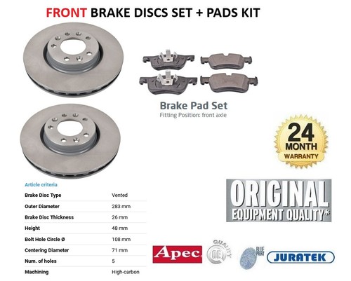 Front brake discs and - front,