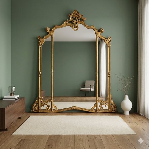 Antique mirror gilded carved - antique,