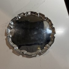 Solid Sterling Silver Tray , Birmingham 1930 , Full Hallmarks, 244grams 8” Wide