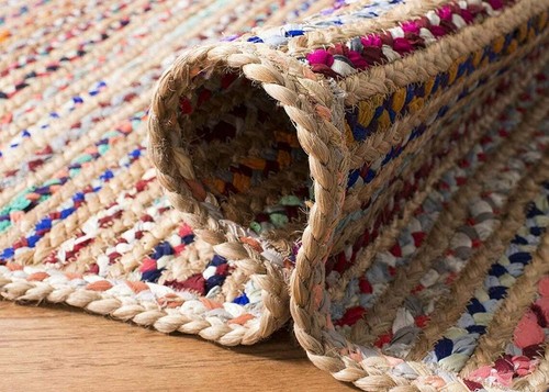 Jute cotton rectangle handmade - cotton,