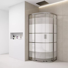 White Print Quadrant Shower