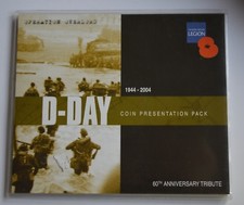 2004 Gibraltar D-Day Coin Presentation pack Crown Colour Poppy