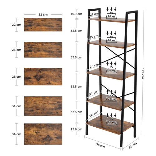 Tier ladder shelf bookcase - tier,