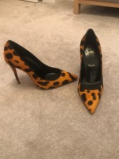 Christian Louboutin Kate 100 size 37/4 Pony Leo King, Spicy/ Lin Black