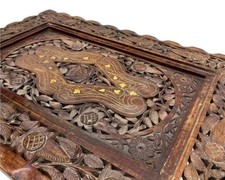 Pair Of Vintage Coffee Tables Hand Carved Chinese Inlaid Side Tables Antique