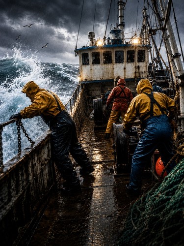 North sea trawler fishermen - north,