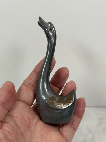 Vintage pewter brass swan - pewter, &
