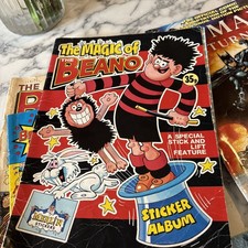 The Magic Of The Beano Merlin Sticker Album INCOMPLETE 1989, Not Complete Dennis