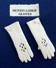 Melody Jane Dolls House Miniature Doll Accessory Victorian Lady Gloves in White