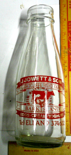 Jowett son milk bottle - j,