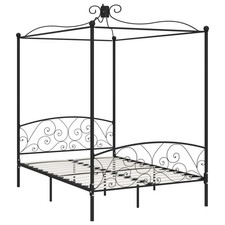 Canopy Bed Frame Metal Bedroom Single Beds Multi Sizes Multi Colours vidaXL