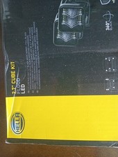 HELLA 2.7" CUBE KIT FLOOD LED AUX LIGHT FULL BLACK MAGIC SERIES + MOUNTING