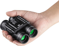 Mini Pocket Small Binoculars, 10x25 Bird Watching Compact Folding Binoculars wit