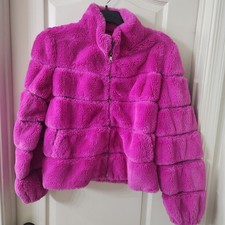 Love Token Blair Faux Fur Coat Hot Pink
